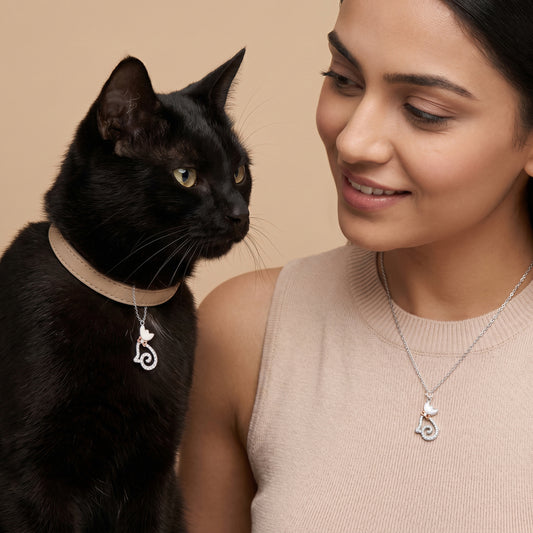 Silver Starlit Paws Charm & Pendant Set