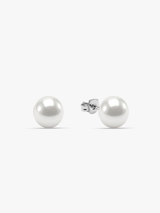 Silver White Pearl Earrings