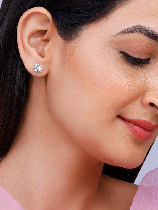Zircon Shining Flower Earring
