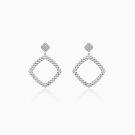 Silver Geometry Drop Earrings