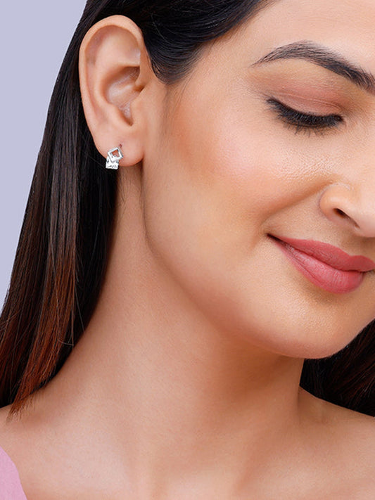 Silver Quadrangle Earrings