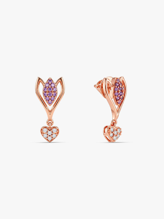 Rose Gold Blossoming Crocus Earrings