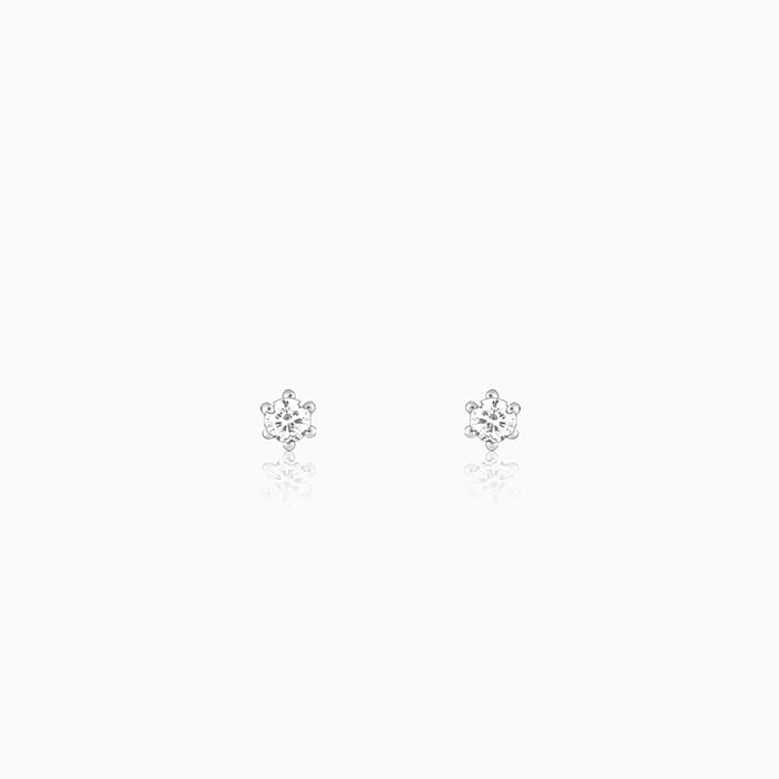 Silver Zircon Bezel Stud Earrings Silver Earrings – GIVA