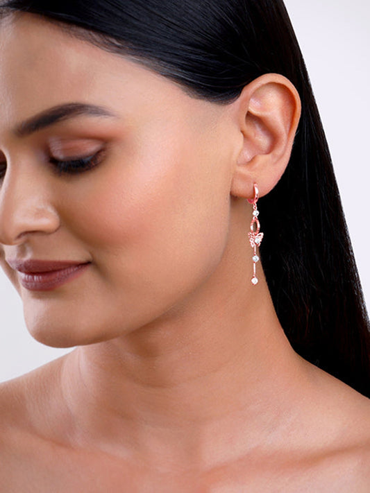Rose Gold Charming Butterfly Earrings