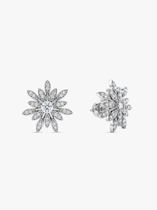 Silver Classic Flower Romance Earrings