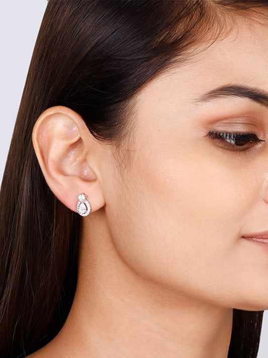 Silver Elegant Pear Drop Earrings