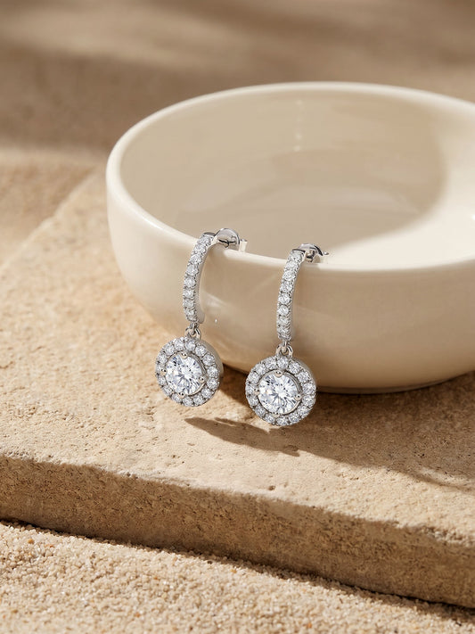 Silver Zircon Drizzle Drop Earrings