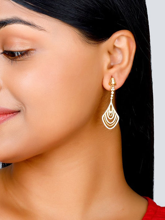 Golden Zircon Studded Chime Earrings