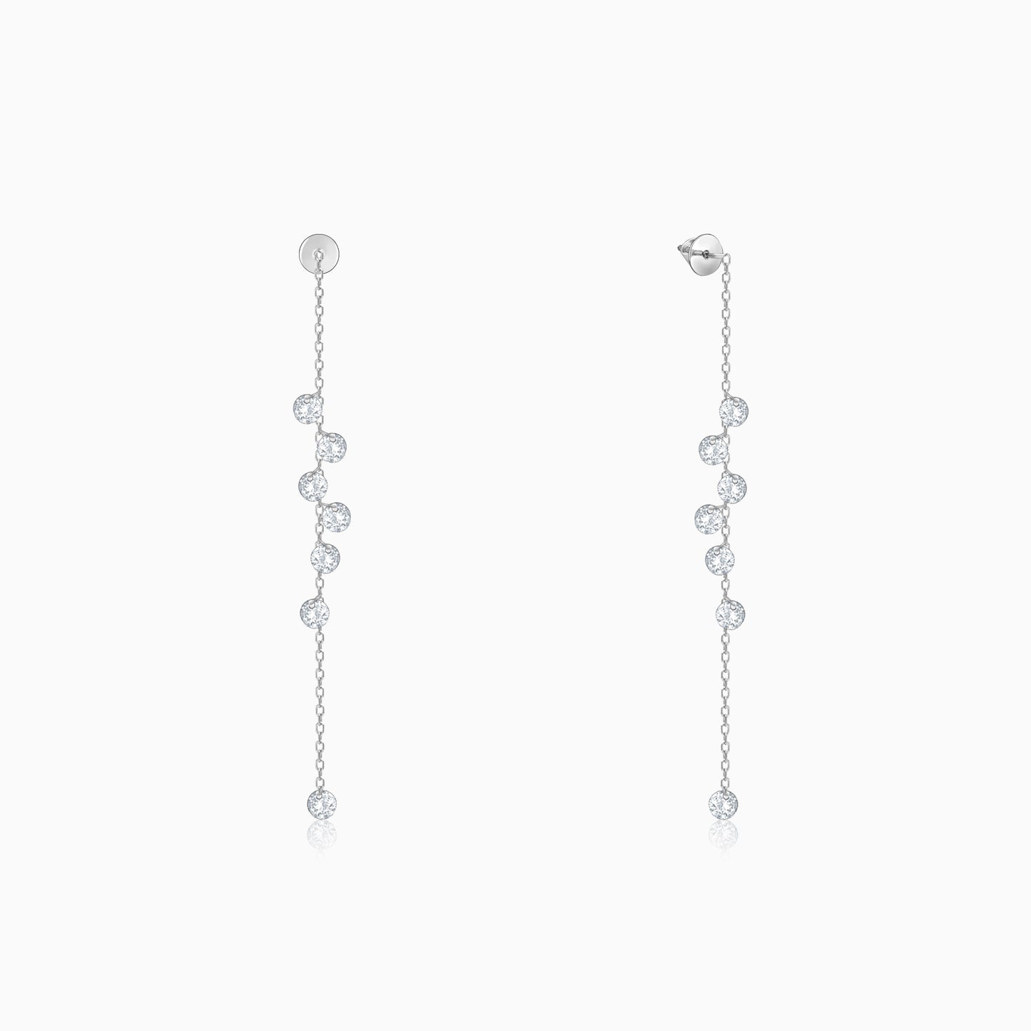 Silver Dangling Chain Earrings