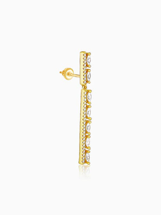 Golden Zircon Straight Earrings