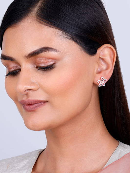 Rose Gold Viola Earrings