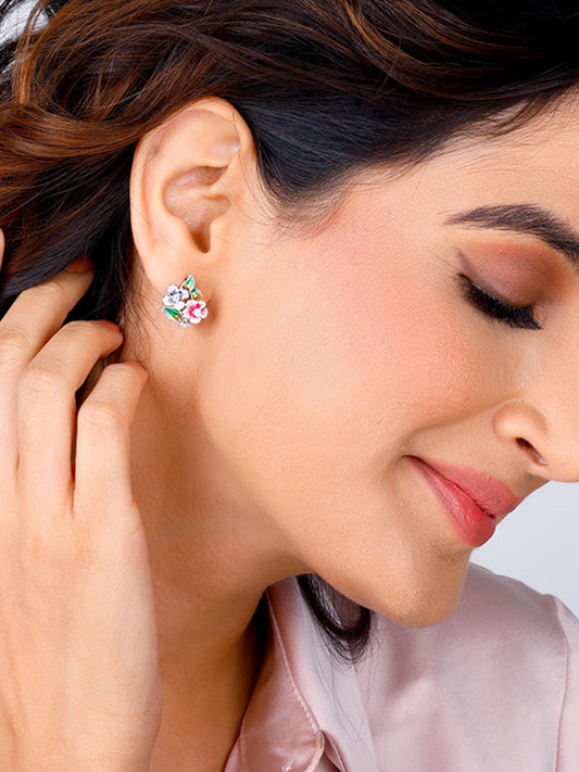 Silver Sparkle And Bloom Earrings