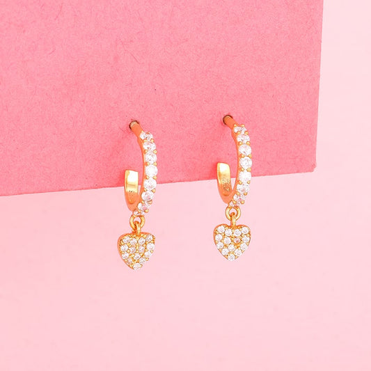 Golden Sweetheart Dangling Earrings