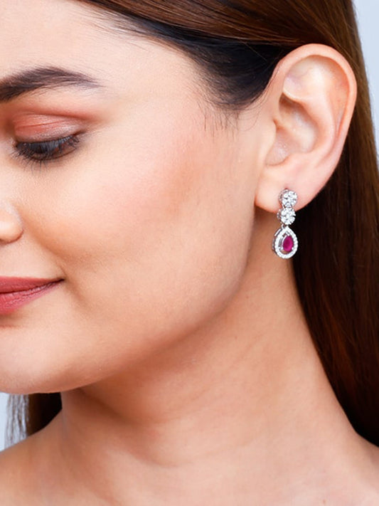 Silver Cherry Prunus Earrings