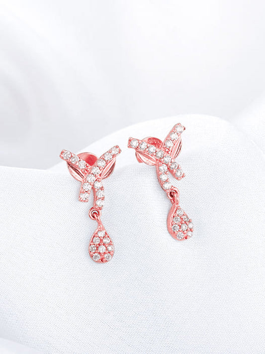 Rose Gold Pear Drops Earrings