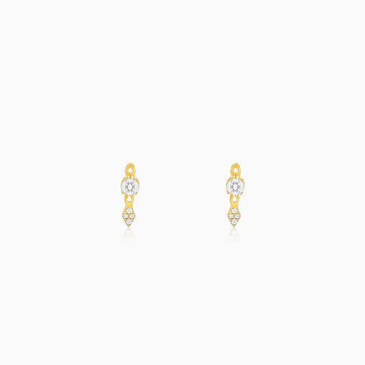 Golden Sparkling Arrowhead Earrings