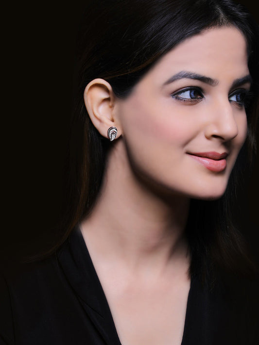 Silver Zircon Sparkling Drop Earrings