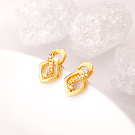 Golden Pretty Geometric Stud Earrings