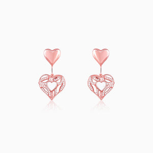 Rose Gold Tender Heartbeat Earrings