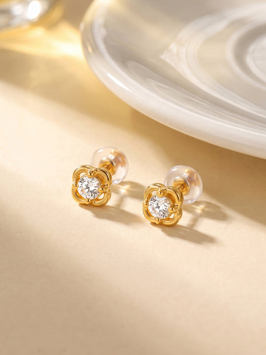 Golden Mini Floral Earrings