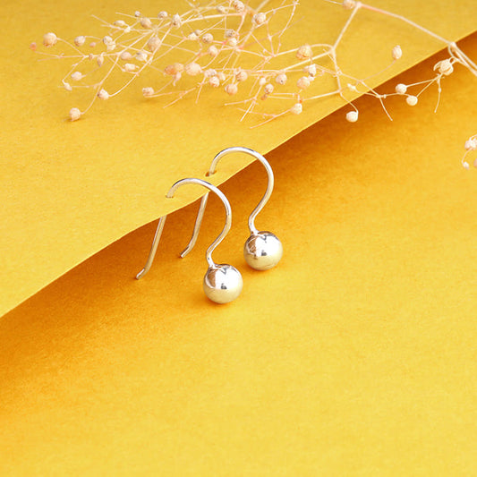 Silver Classic Ball Dangling Earrings