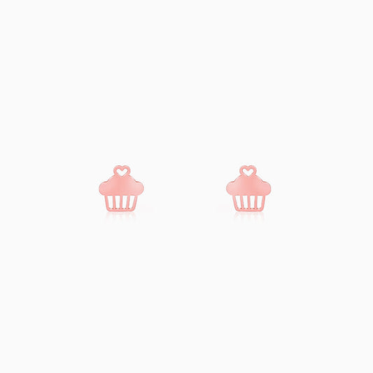 Rose Gold Cupcake Earrings