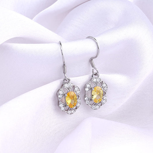 Silver Chromatic Citrine Earrings