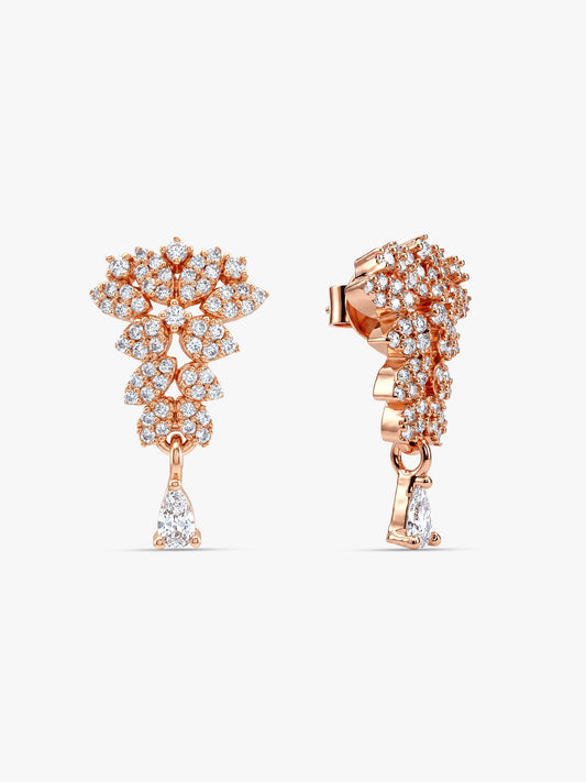 Rose Gold Party Wear Earrings