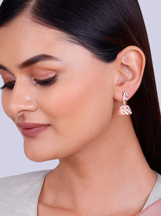 Rose Gold Ajmer Jhumki Earrings