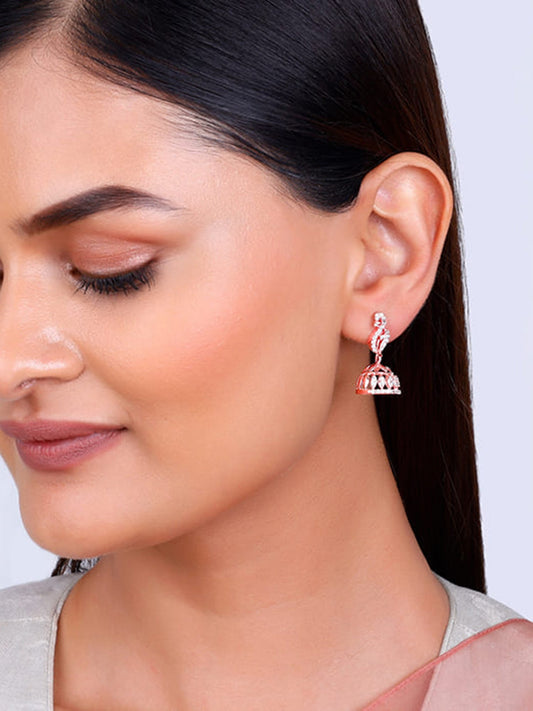 Rose Gold Amroha Jhumki Earrings