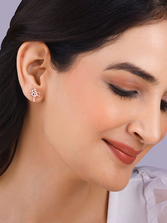 Rose Gold Neem Tree Earrings