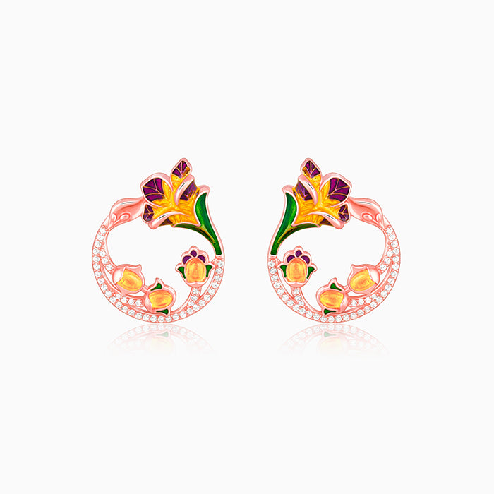 Rose Gold Graces Bell Mallow Earrings