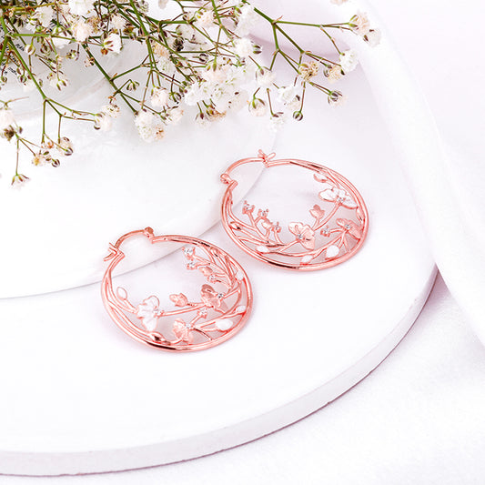 Rose Gold Eyebright Hoop Earrings