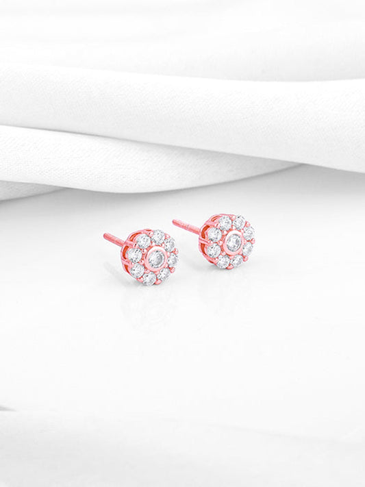 Rose Gold Zircon Eclipse Earrings