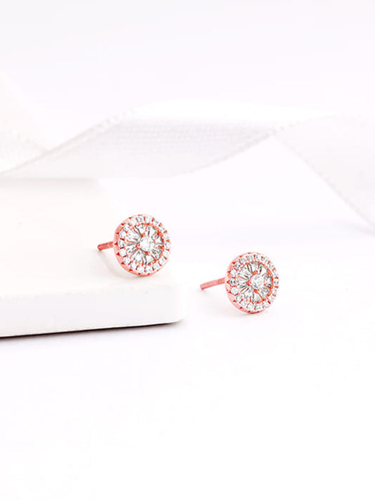 Rose Gold Floral Wheel Earrings