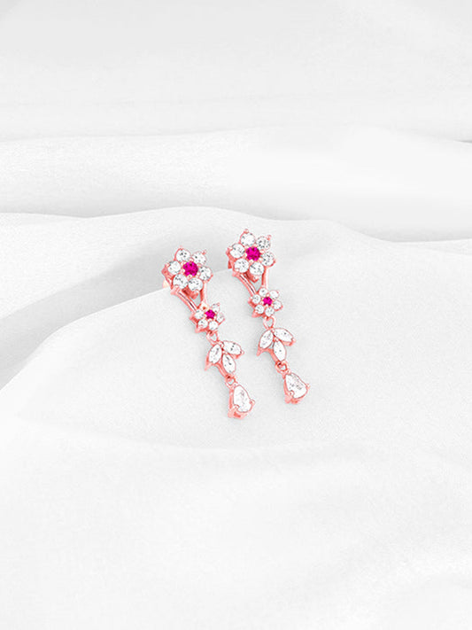 Rose Gold Classic Floral Earrings