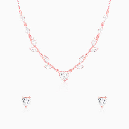 Rose Gold Leafy Heart Set