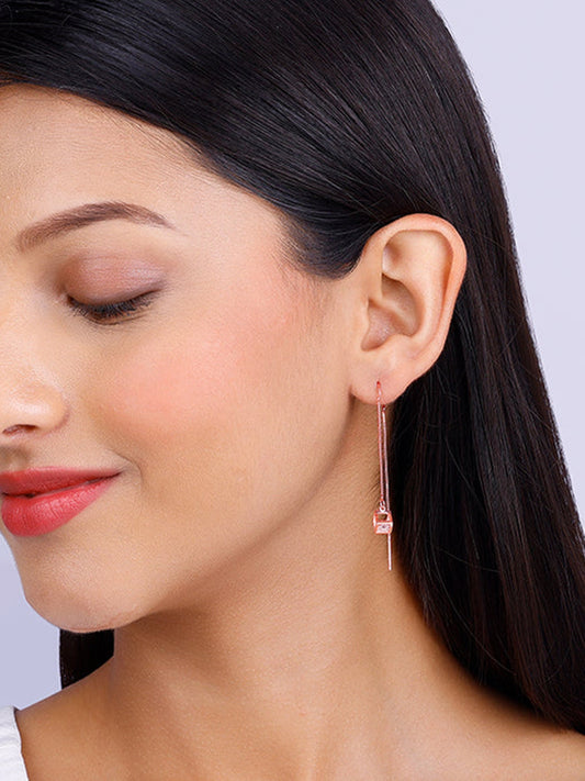 Rose Gold Cubic Crystal Earrings