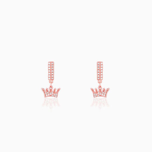 Rose Gold Crown Earrings
