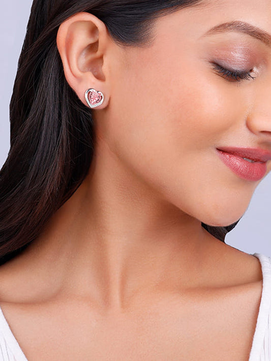 Silver Valentine Stud Earrings