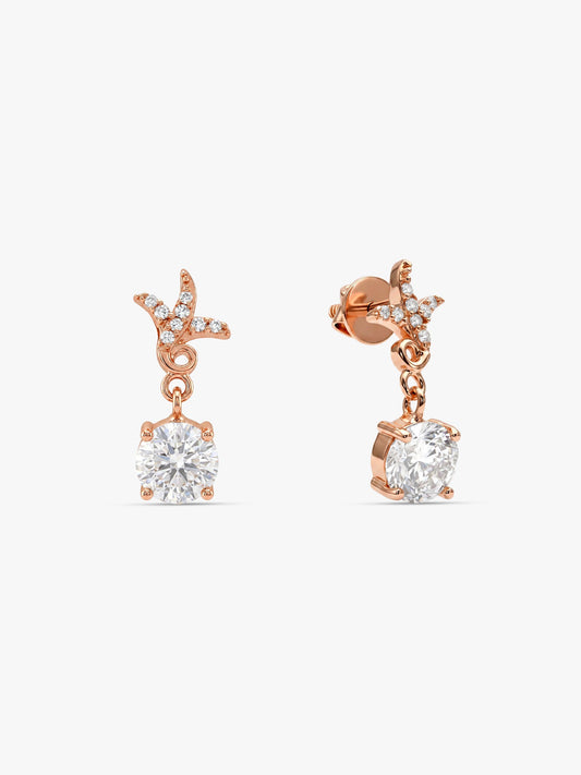 Rose Gold Twigs of Twinkle Earrings