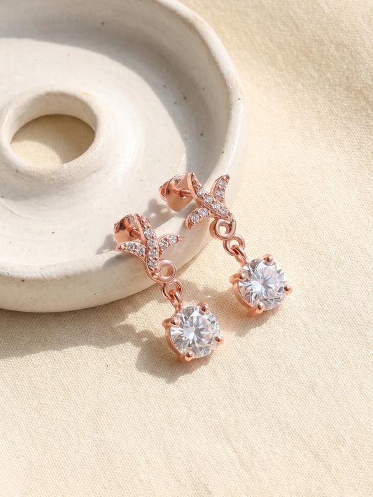 Rose Gold Twigs of Twinkle Earrings