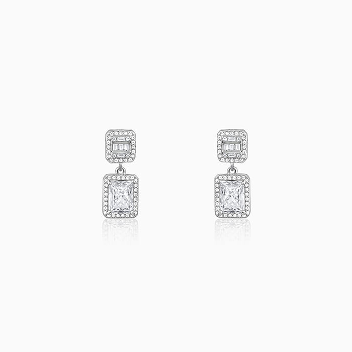 Anushka Sharma Silver Zircon Bold Baguette Earrings – GIVA