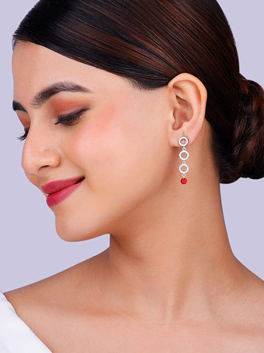 Silver Love in Circles Earrings