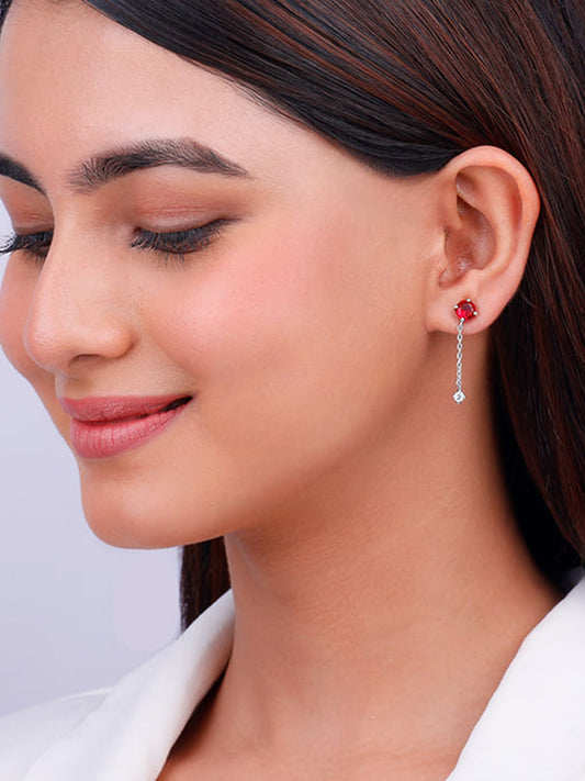 Silver Cherry Drop Danglers