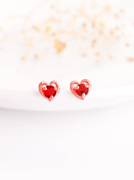 Rose Gold Cute Love Studs