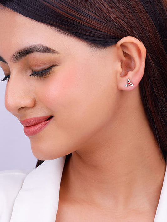 Silver Heart in Heart Earrings