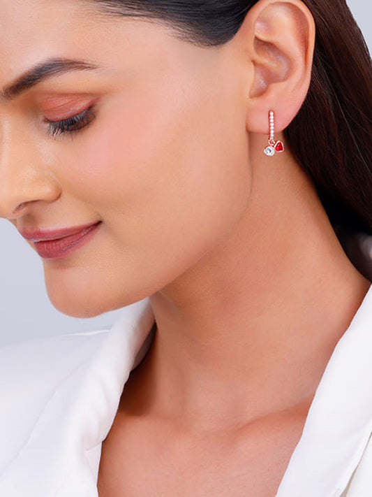 Rose Gold Hearty Hoop Earrings
