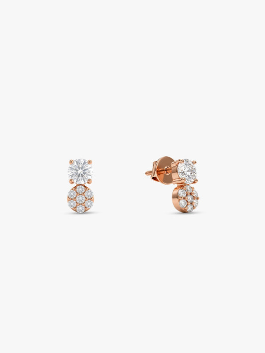 Rose Gold Zirconia Elegance Earrings