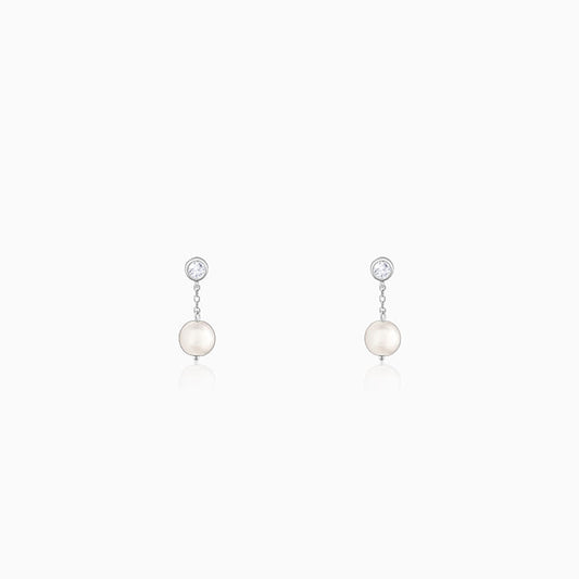 Silver Pearl's Glow Earrings